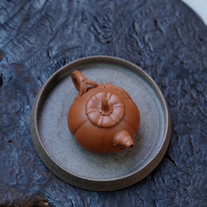Zen Yuantang Yixing Handmade Yixing Clay Teapot Pumpkin Pot Sketch Pot Teapot Raw Ore Beige Clay Bionic Device Flower Goods