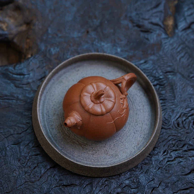Zen Yuantang Yixing Handmade Yixing Clay Teapot Pumpkin Pot Sketch Pot Teapot Raw Ore Beige Clay Bionic Device Flower Goods