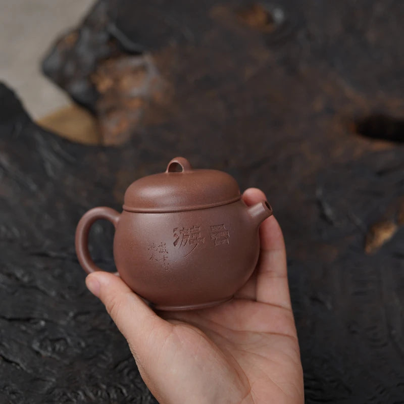 Zen Yuantang Yunyou Original Design Kung Fu Teapot Sketch Pot Yixing Handmade Purple Clay Pot Raw Ore Purple Clay