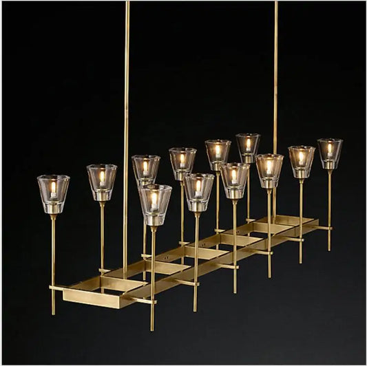 all copper post-modern chandelier simple beauty luxury designer model room living room dining room study bedroom villa chande