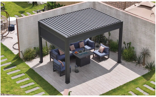 aluminium outdoor pavilions louvers Aluminum garden waterproof shade Pergola