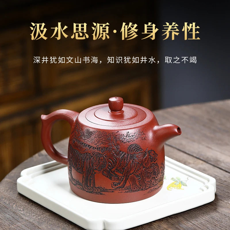 |are recommended by the engineering the teapot Yang Xiyu handmade household pot of tea teapot carved tiger well column