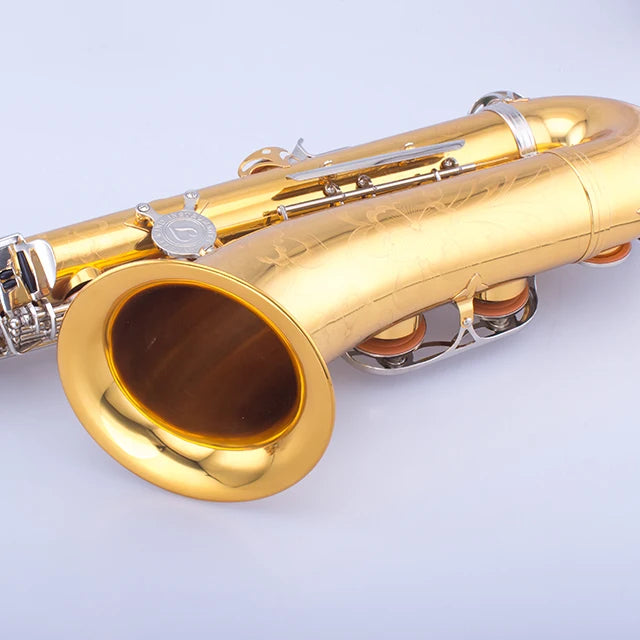 bB Tone gold lacquer Body and nickel plated keys Material Professional Good Quality Tenor Saxophone sax