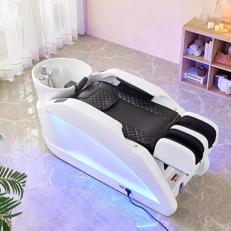 beauty salon barbershop multifunction washing bed luxury electric smart massage shampoo chair