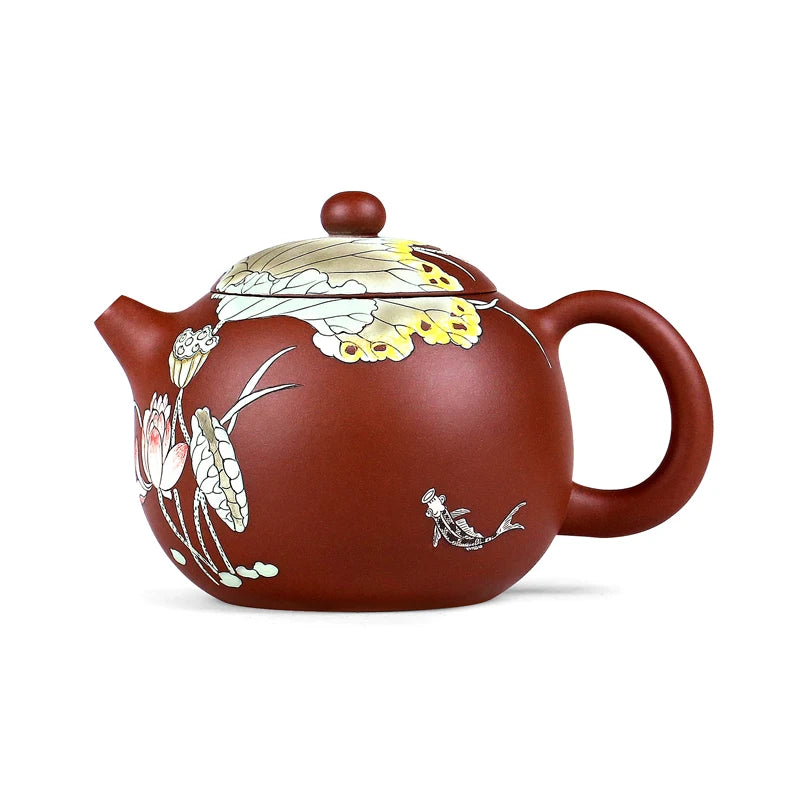 |by Zhang Xiaoling mud painting pure manual undressed ore teapot tea set suit xi shi qing pot of of bottom chamfer