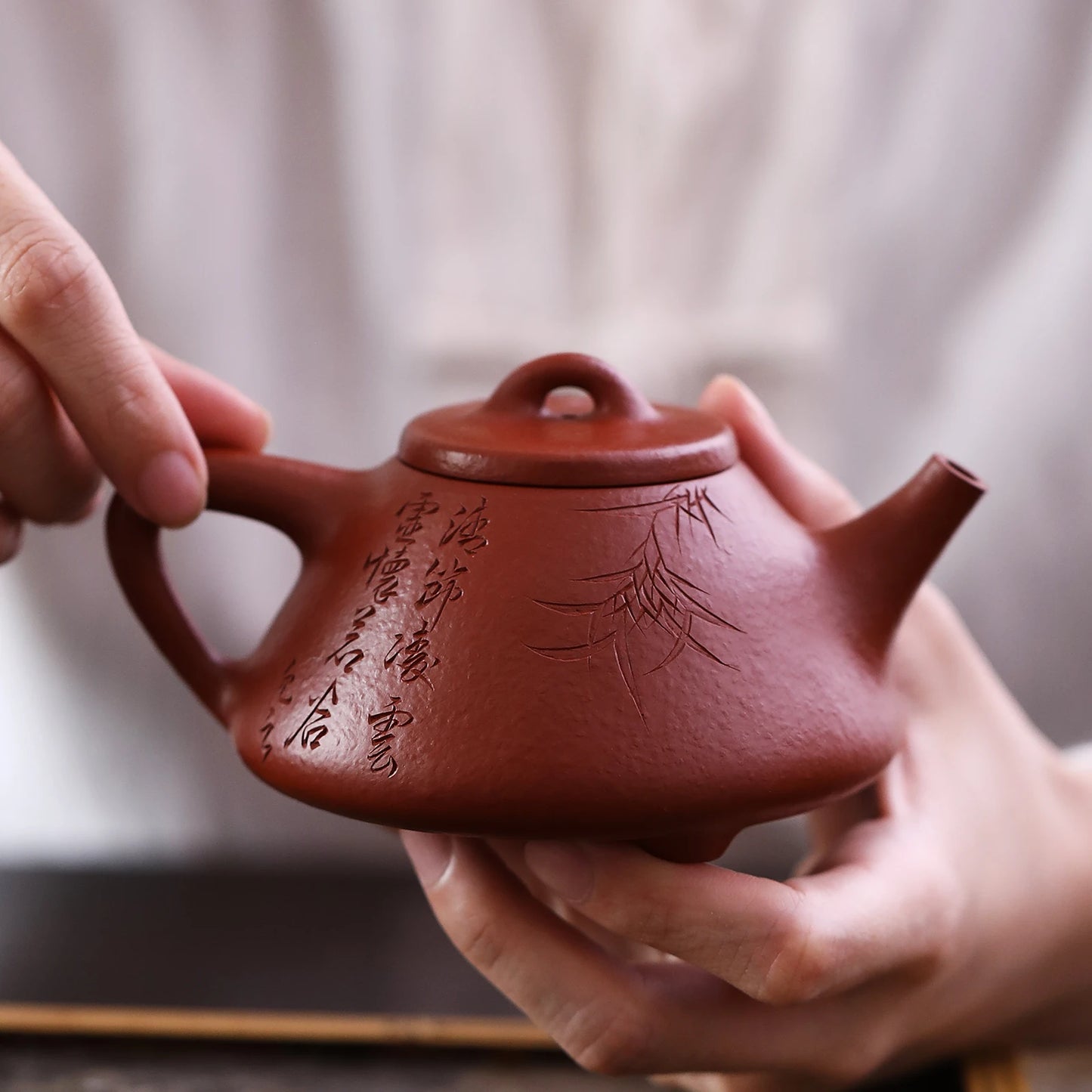 |clay pot famous pure handmade raw ore coarse sand Dahongpao tea pot National worker Zhang Jibiao ziye stone ladle pot