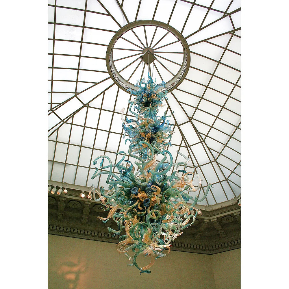 contemporary villa hotel decoration hanging pendant lights art chihuly hand blown murano glass chandelier