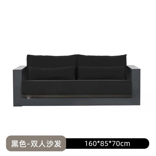 courtyard furniture, high-end two person rattan chairs, rattan woven leisure single person aluminum alloy combination chairs