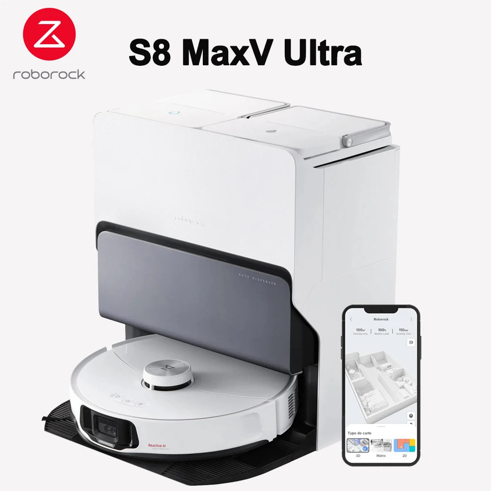 【global version】Roborock S8 maxV ultra Robot vacuum cleaner 10000 Pa with Auto mop washing drying Dust emptying