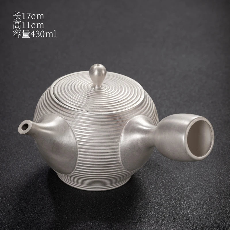 |high-grade teapot 999 sterling silver hand relief fine silver side longfeng xi shi the household single pot pot of tea