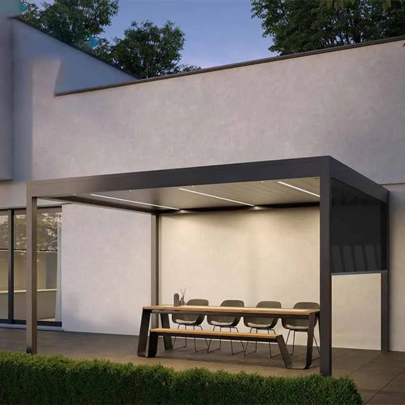louvered pergola motorized aluminium garden outdoor electric louvered pergola aluminum