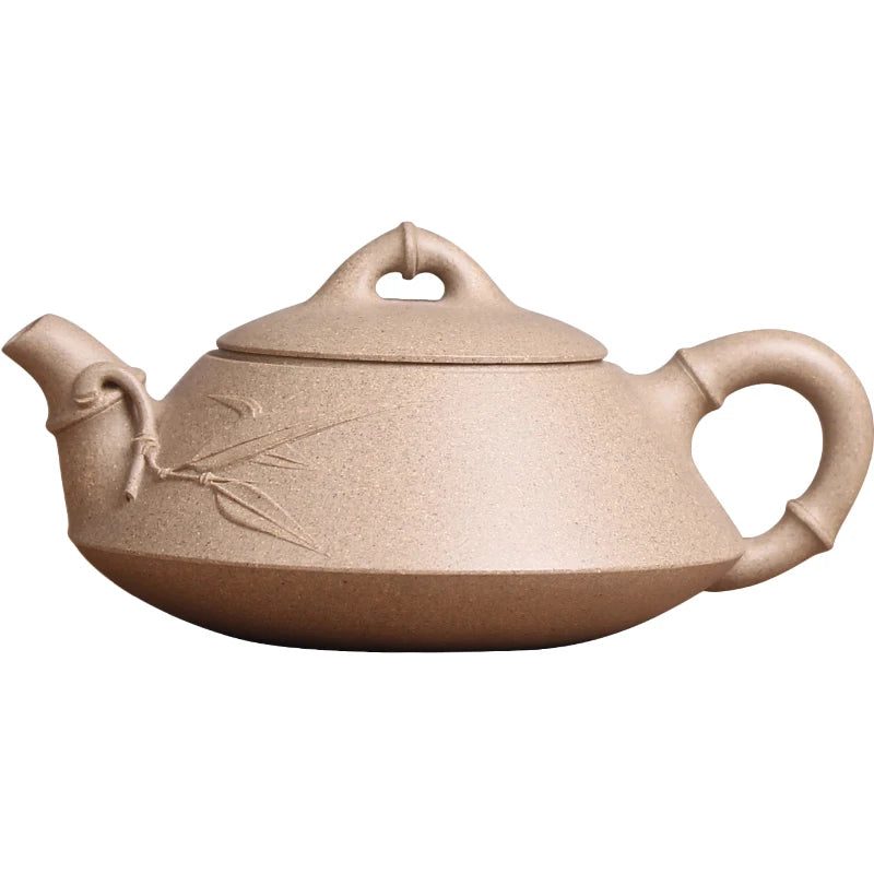 |manual undressed ore green Duan Zhu development pot of tea set the engineering application of miss wu half hand made