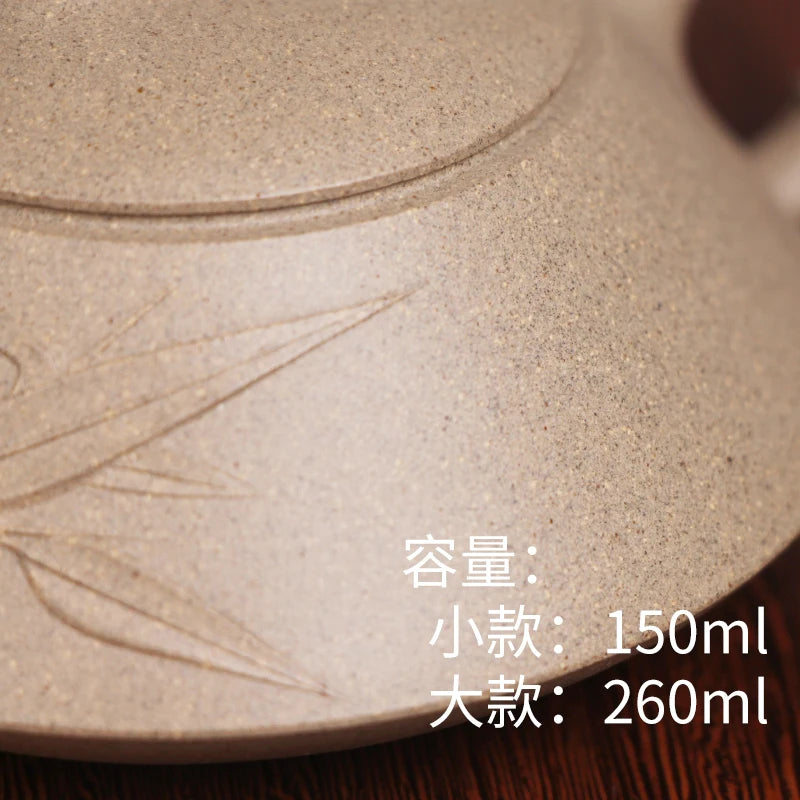 |manual undressed ore green Duan Zhu development pot of tea set the engineering application of miss wu half hand made