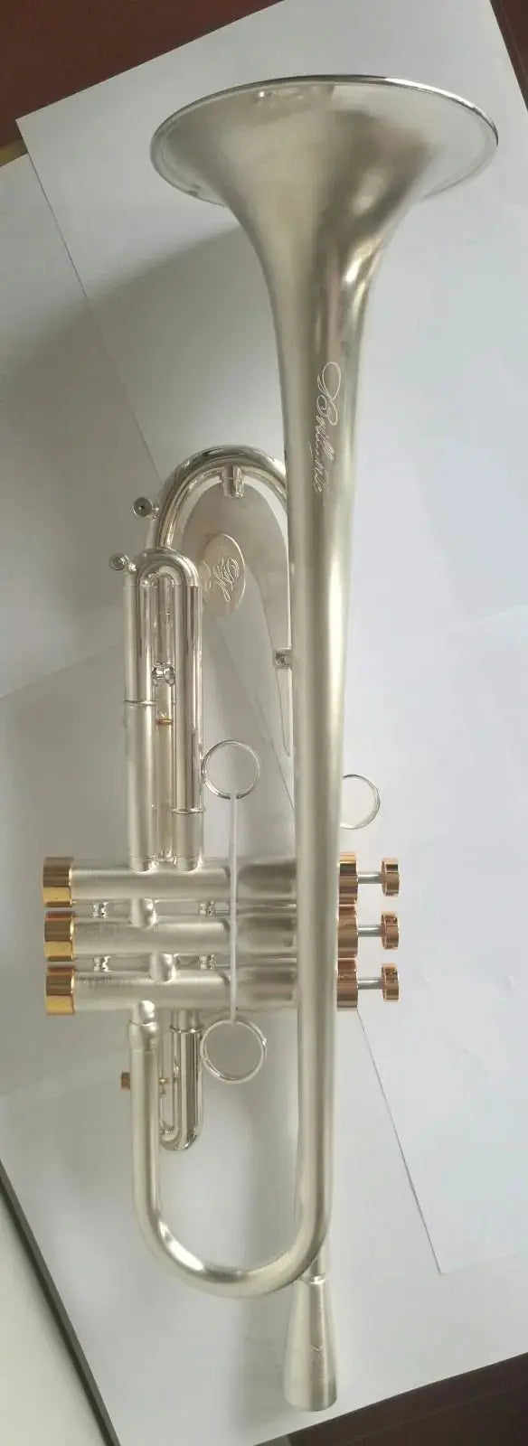 music B flat Bb key polish silver plated trumpet heavy metal plate