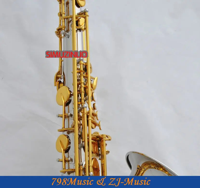 professional Silver Gold Tenor Saxophone sax High F# FREE Metal Mouthpiece Case