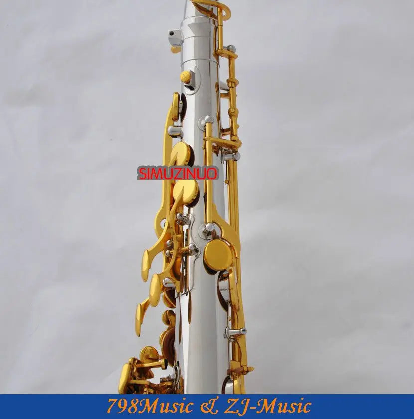 professional Silver Gold Tenor Saxophone sax High F# FREE Metal Mouthpiece Case