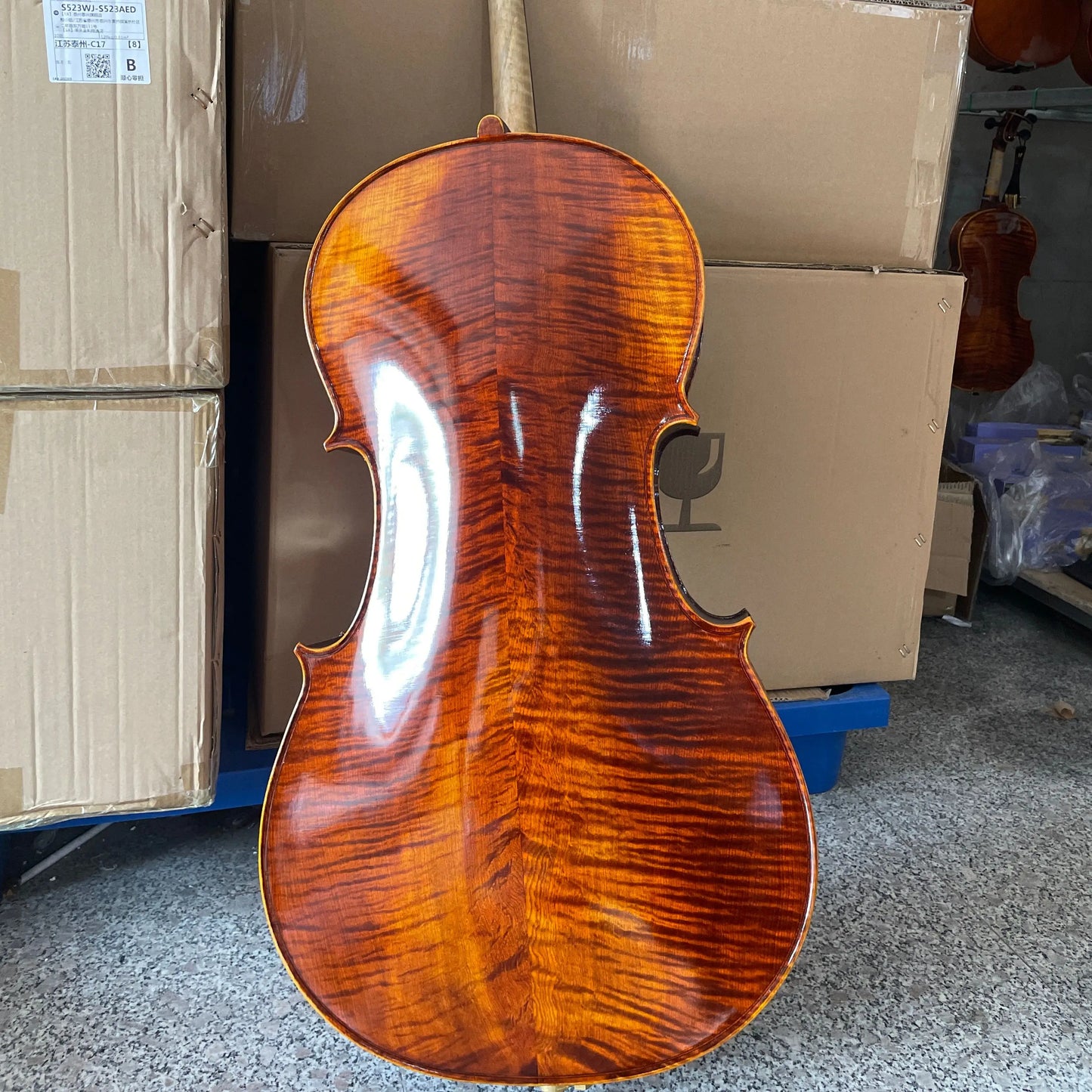 MMOOKA purely handmade Retro antique Cello 4/4 Natural Flamed Grade AAA Spruce Panel Violon Cello Musical Instruments With accessories