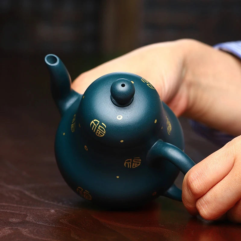 |purple clay pot National worker Liu Zheng famous hand-made pot raw ore purple clay pot Kung Fu tea set siting pot 230cc