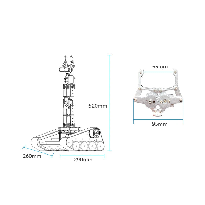 robot 6 degrees of freedom robot arm open source intelligent tracking and obstacle avoidance trolley competition kit