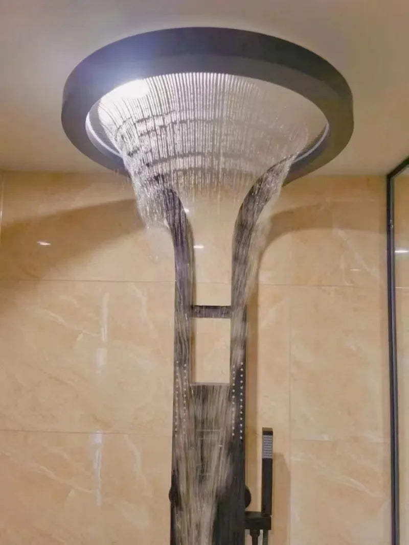 trend Rainfall Piano Key Hot And Cold Sprinkler Massage shower Sets System Panel