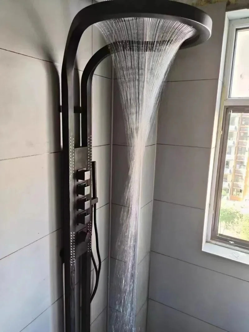 trend Rainfall Piano Key Hot And Cold Sprinkler Massage shower Sets System Panel