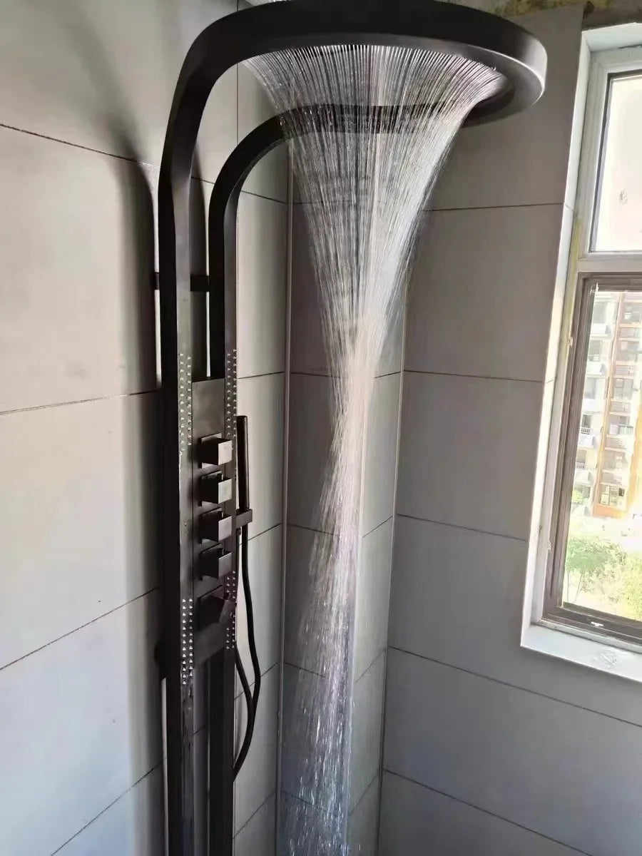 trend Rainfall Piano Key Hot And Cold Sprinkler Massage shower Sets System Panel