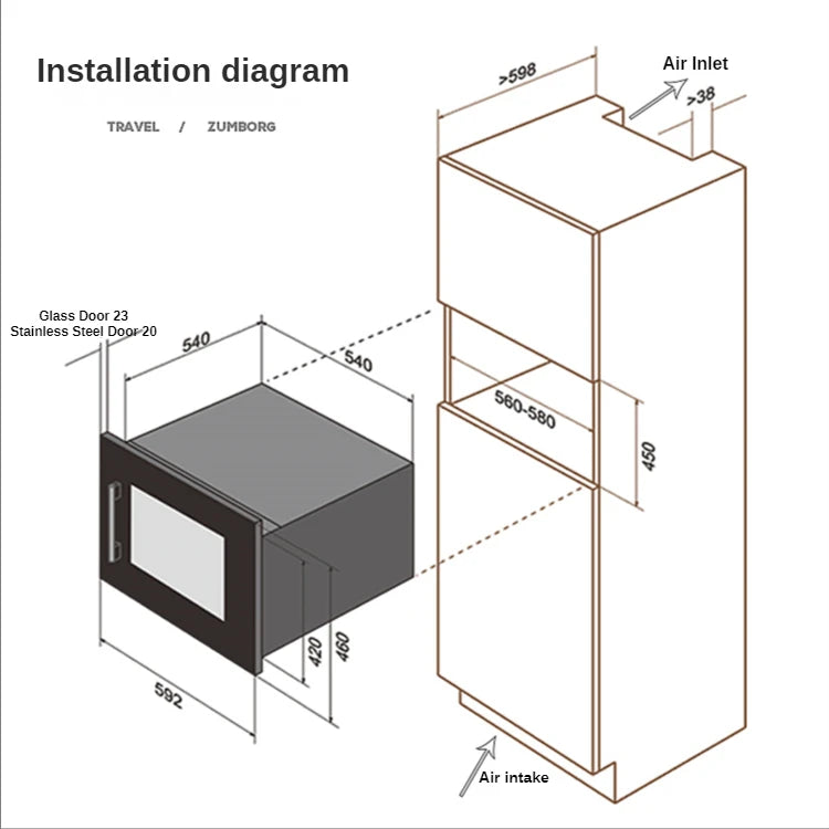 wine refrigeratorwine chillerstainless steelbottle cooler fridgewine fridge built inHang on the wall wine chiller
