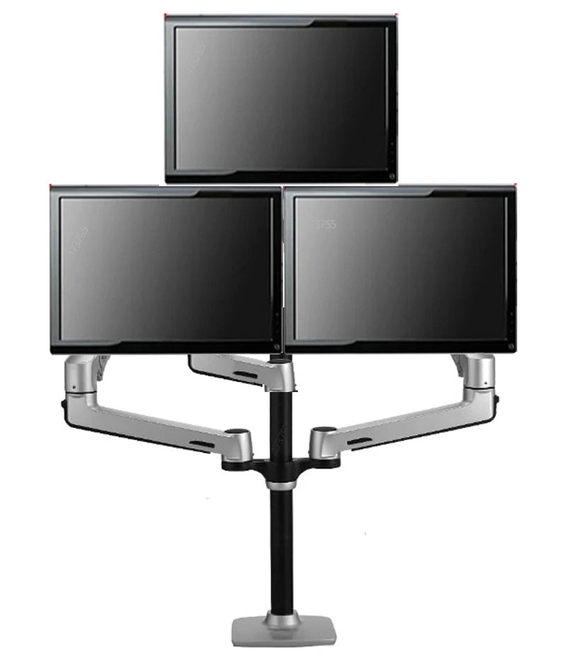 MMOOKA DL-8000 aluminum Clamp grommet 15"-32" long arm three lcd monitor bracket desktop holder Mechanical Spring Arm