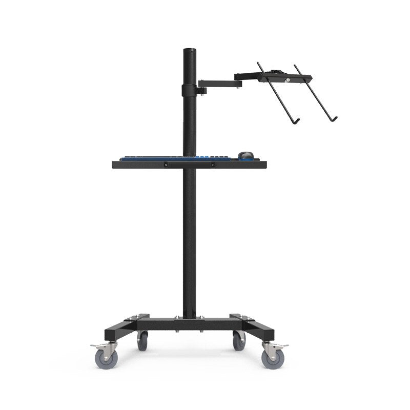 MMOOKA Dual Mount Monitor Holder + Laptop Holder PS Stand Trolley Sit-Stand Work Station Floor Stand Moving Cart