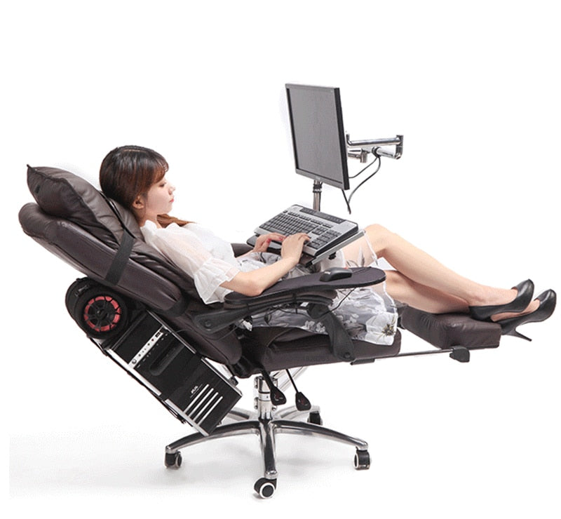 Full Motion Reclining Chair + Monitor Keyboard Holder +Chair Arm Clamp Elbow Wrist Support Mouse Pad for Game Office