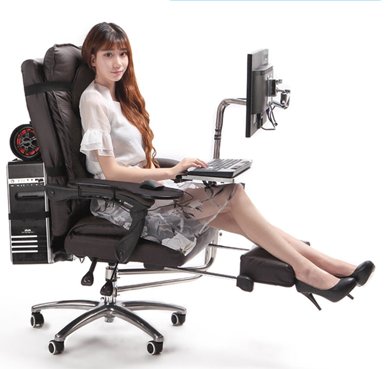 Full Motion Reclining Chair + Monitor Keyboard Holder +Chair Arm Clamp Elbow Wrist Support Mouse Pad for Game Office