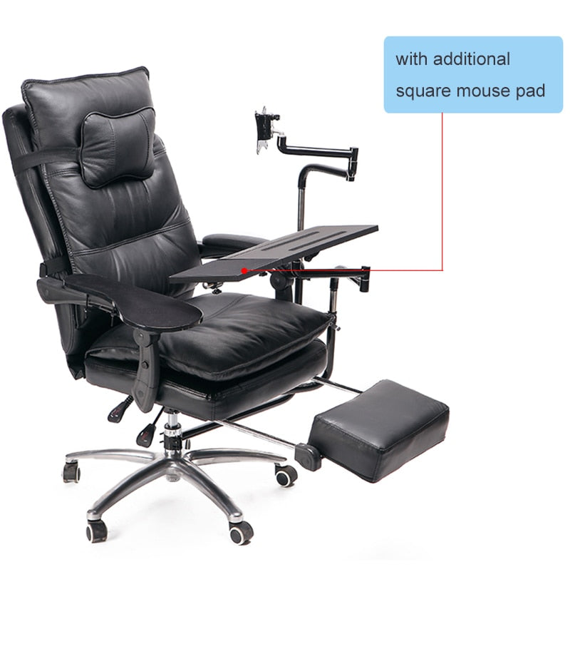 Full Motion Reclining Chair + Monitor Keyboard Holder +Chair Arm Clamp Elbow Wrist Support Mouse Pad for Game Office