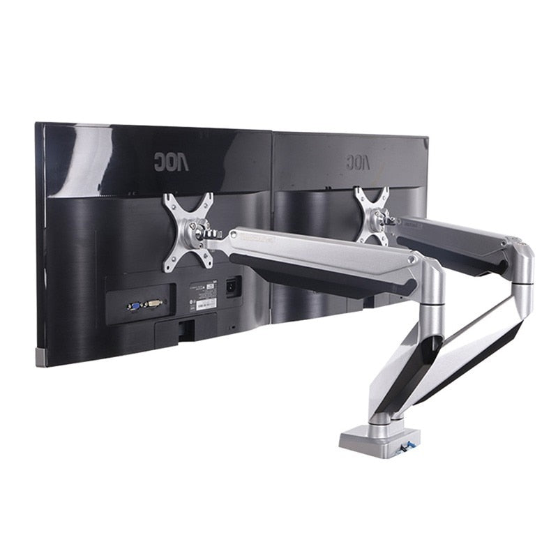 MMOOKA High-End Desktop Full Motion Dual LCD Monitor Holder Computer Rotation Mount Retractable Fit for 10"-27" Monitor Bracket