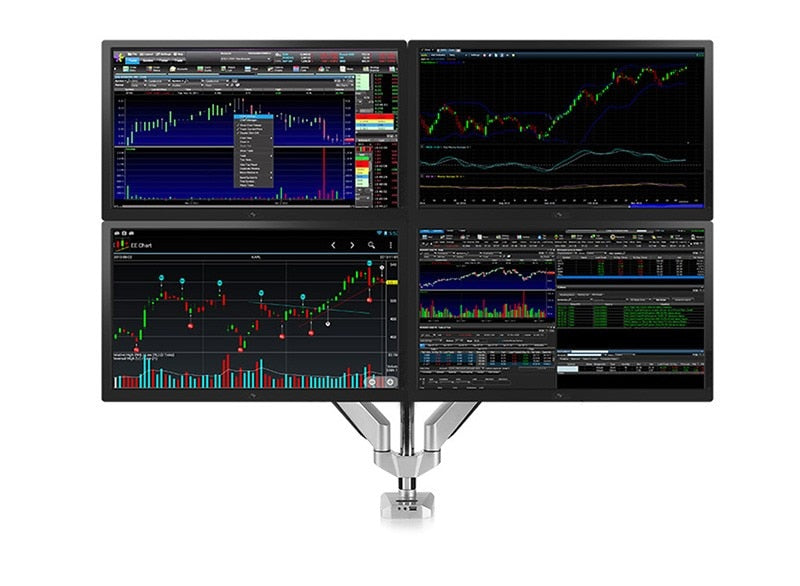MMOOKA High-End Full Motion Quad LCD Computer Screen Monitor Holder Rotating Screen Desktop Computer Mount Monitor Arms monitor holder