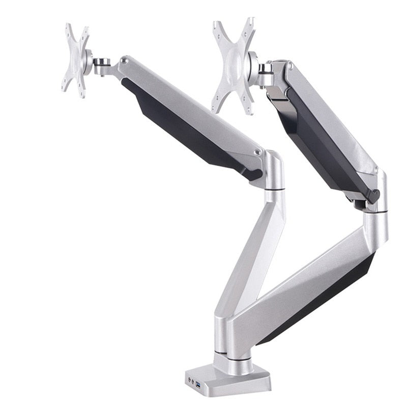 MMOOKA High-End Desktop Full Motion Dual LCD Monitor Holder Computer Rotation Mount Retractable Fit for 10"-27" Monitor Bracket