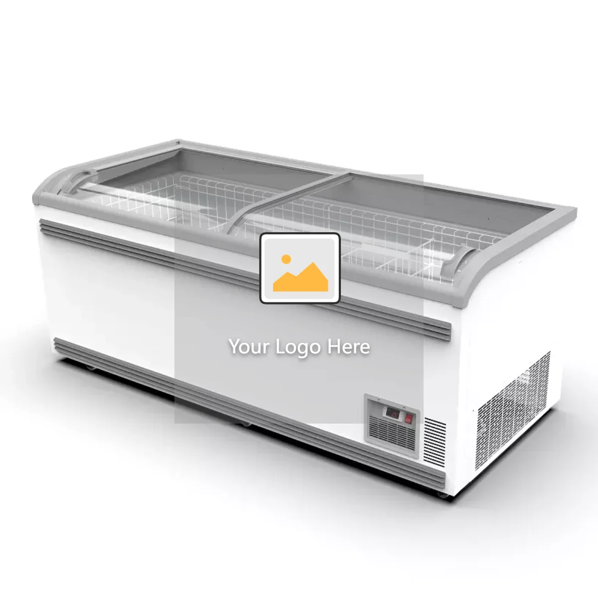 1040l supermarket meat cooler island freezer glass door display fridges commercial refrigerator