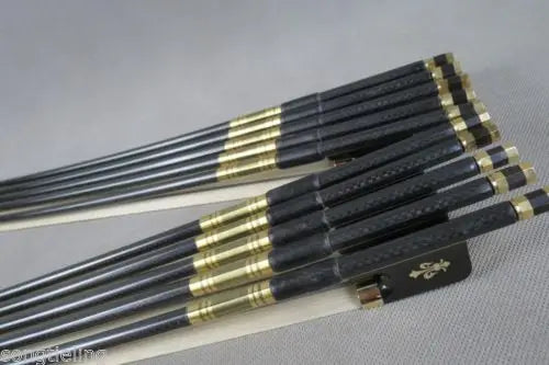 MMOOKA 10pcs of best plaid master black Carbon fiber CELLO bow 4/4 #7207
