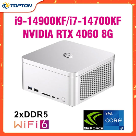 14th Gen Mini PC Gamer Intel i9 14900KF i7 NVIDIA RTX 4060 8G 2xDDR5 NVMe Windows 11 Pro Desktop Gaming Mini Computer PC WiFi6