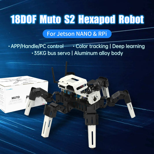 18DOF AI Intelligent Vision Recognition Hexapod Spider Robot Python Programming Education Kit for RaspberryPi 4B and Jetson Nano