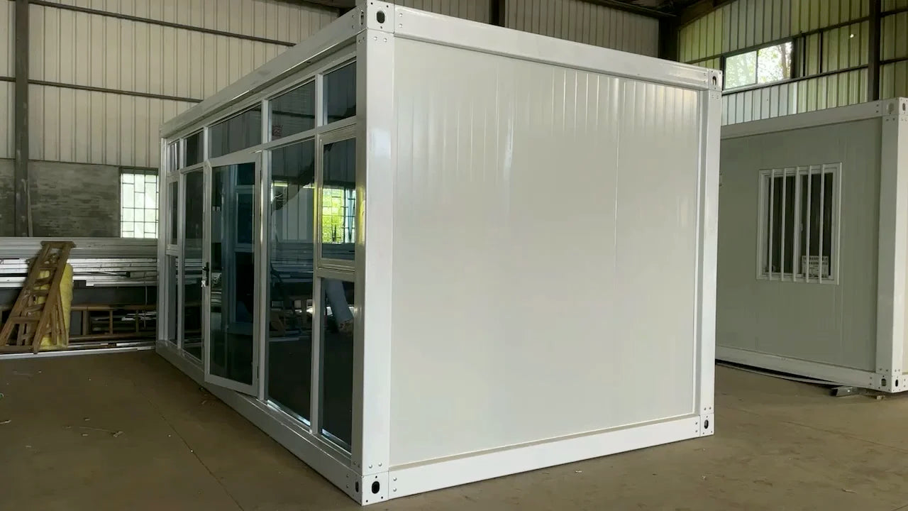 1Container mobile home custom glass curtain wall home villa sun room construction site mobile office box room