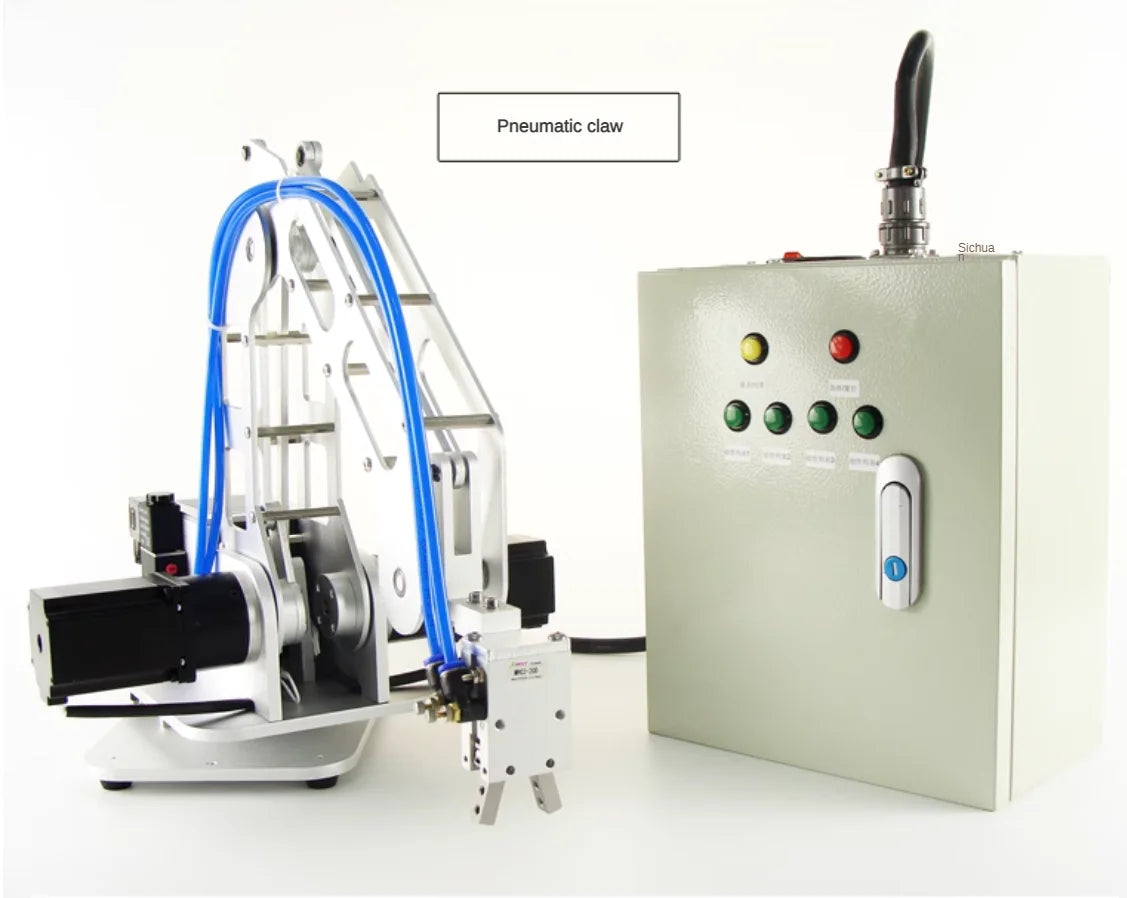 2.5kg Load 3-Axis Mechanical Robot Arm with Stepper Motor Aluminum Alloy Industrial Robot Arm Compatible Suction Cups/Claw/Clamp