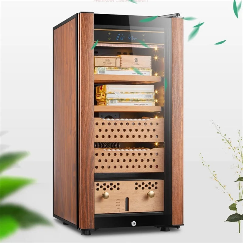 2021 New Cigar Cabinet Humidor Led Light Cooler Humidor Cabinet Spanish Cedar Wood Shelf Cigar Cooler Electric Humidor EC-028