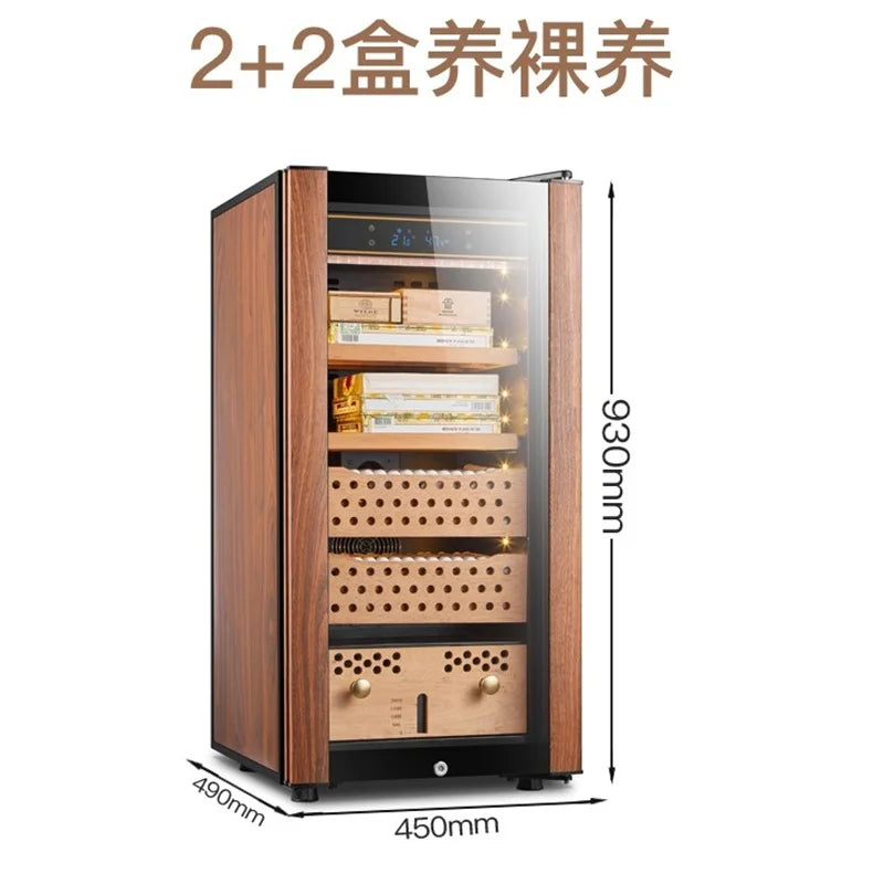 2021 New Cigar Cabinet Humidor Led Light Cooler Humidor Cabinet Spanish Cedar Wood Shelf Cigar Cooler Electric Humidor EC-028