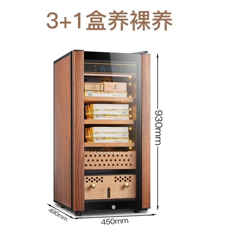 2021 New Cigar Cabinet Humidor Led Light Cooler Humidor Cabinet Spanish Cedar Wood Shelf Cigar Cooler Electric Humidor EC-028