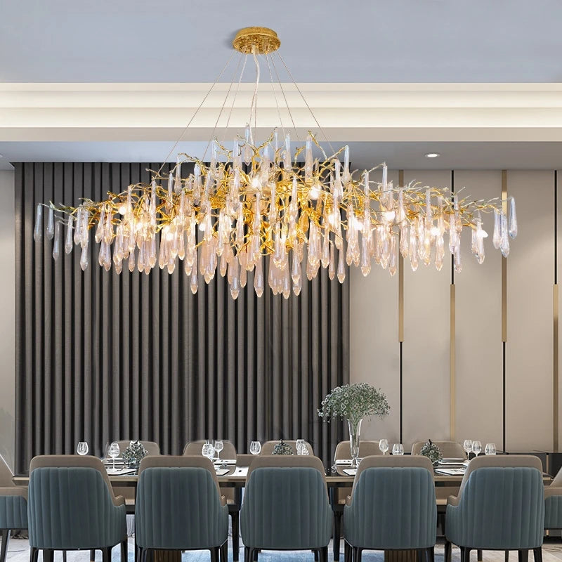 2021 New Post-Modern Light Luxury Crystal Chandelier Luxury Atmosphere Lamp in the Living Room Creative Villa