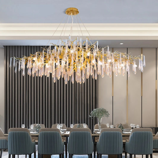 2021 New Post-Modern Light Luxury Crystal Chandelier Luxury Atmosphere Lamp in the Living Room Creative Villa