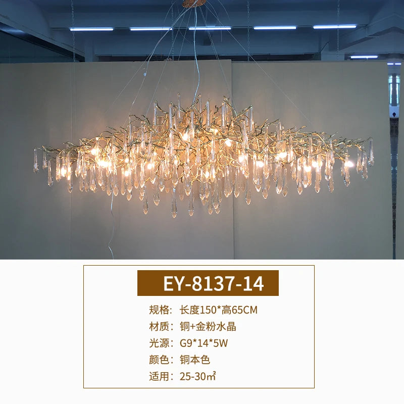 2021 New Post-Modern Light Luxury Crystal Chandelier Luxury Atmosphere Lamp in the Living Room Creative Villa