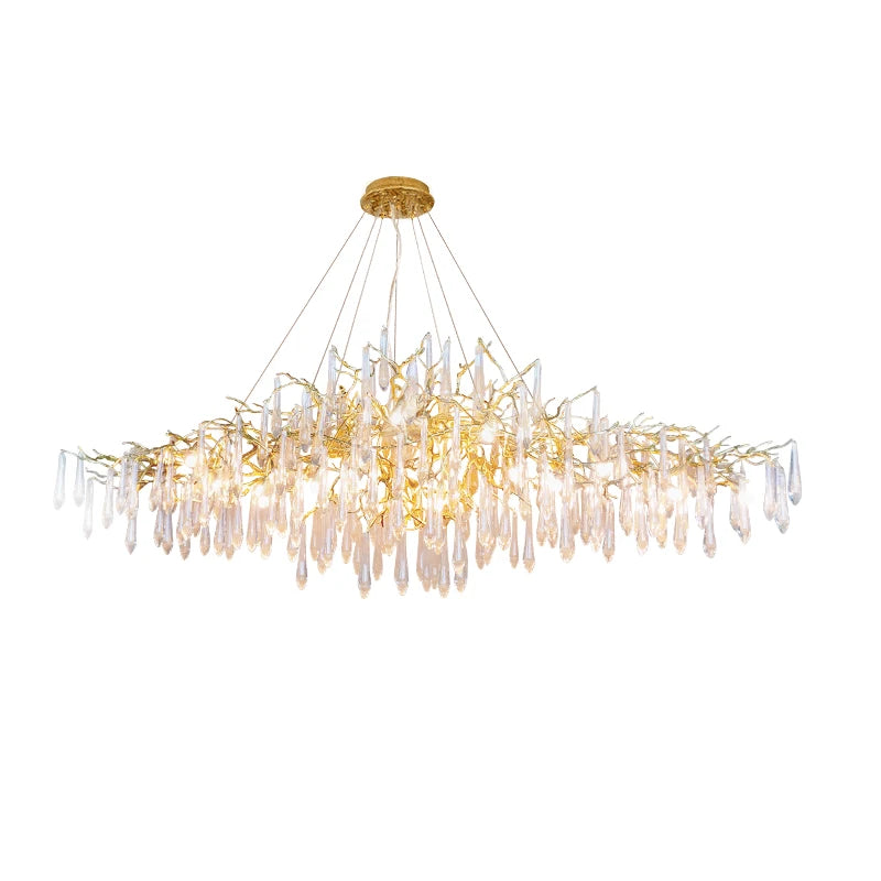 2021 New Post-Modern Light Luxury Crystal Chandelier Luxury Atmosphere Lamp in the Living Room Creative Villa