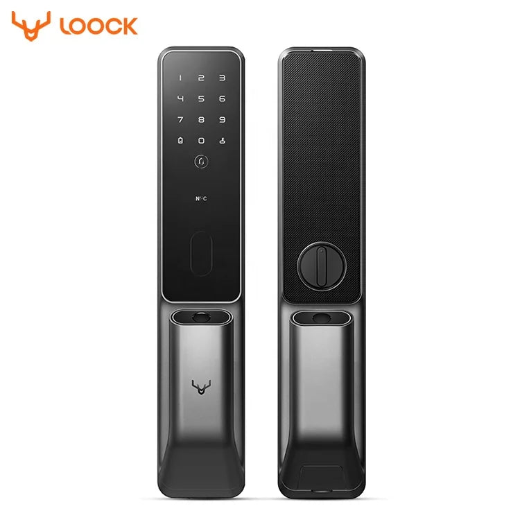 2022 Hot Sell Home Security Aluminum Alloy Electronic Intelligent Wooden Digital Door Lock Fingerprint  Smart s