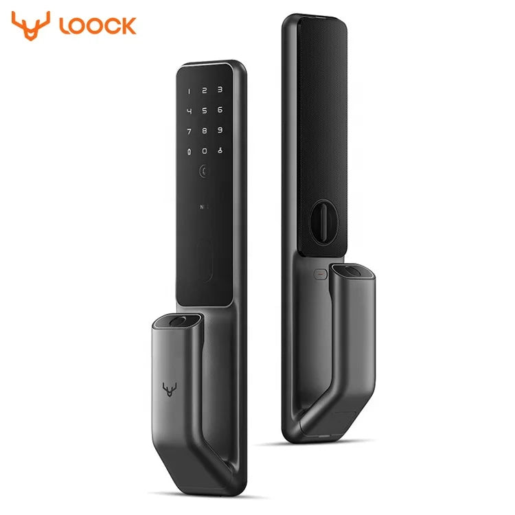 2022 Hot Sell Home Security Aluminum Alloy Electronic Intelligent Wooden Digital Door Lock Fingerprint  Smart s